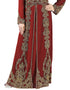 Islamic Maroon Georgette Pearl Embroidery Kaftan