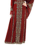 Women Maroon Georgette Pearl Embroidery Kaftan