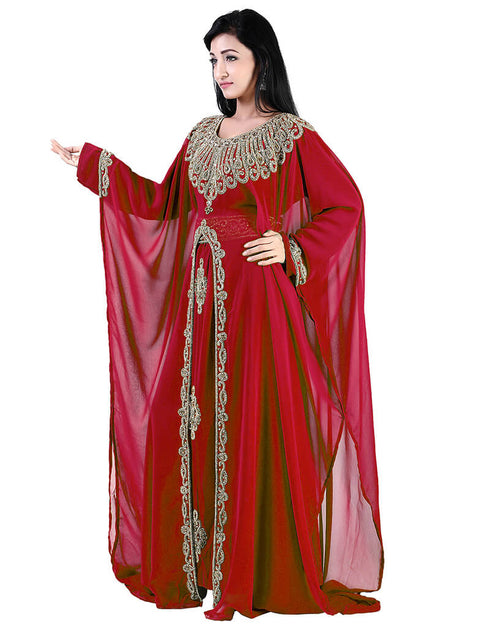Beautiful Red Colored Georgette Heavy Farasha