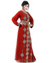Traditional Maroon Georgette Stone Embroidery Kaftan