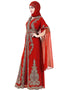Modest Maroon Georgette Pearl Embroidery Kaftan