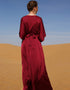 Maroon Ramadan Dubai Long Evening Abaya
