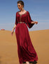 Maroon Ramadan Dubai Long Evening Abaya