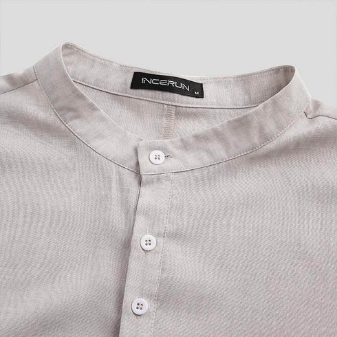 Islamic Arab Men Kaftan Stand Collar