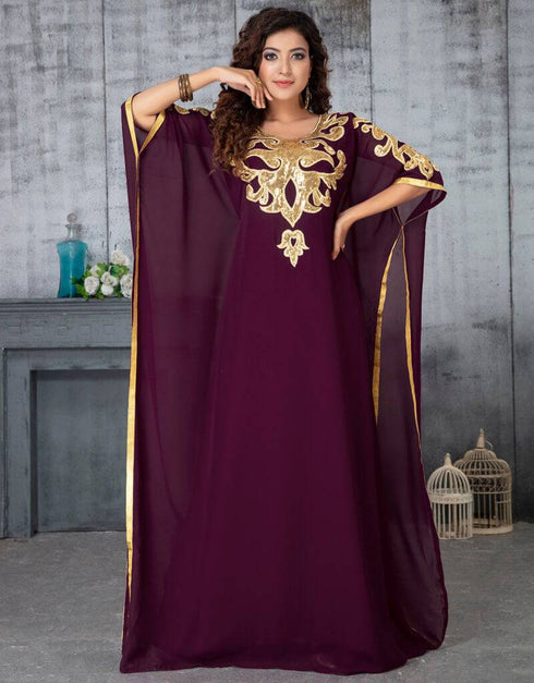Muslim Women Free Size Purple Kaftan
