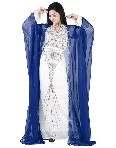 Women Blue Colored Embroidery worked Kaftan