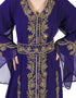 Muslimah Navy Blue Georgette Pearl Embroidery Kaftan