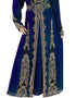 Chic Blue Georgette Hand Pearl Work Moroccan kaftan