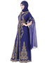 Islamic Navy Blue Georgette Pearl Embroidery Kaftan