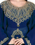 Traditional Blue Colored Georgette Heavy Farasha