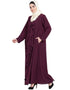 Chic front Open Frill Shrug cum Abaya Wine