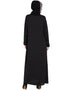 Dubai Front zip and slit hand work Nida Abaya Black