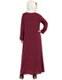 Dubai Front zip and slit hand work Nida Abaya Maroon