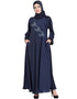 Arabic Hand embroidered Umbrella Nida Abaya Navy Blue