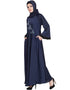 Arabic Hand embroidered Umbrella Nida Abaya Navy Blue