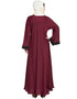 Chic Hand embroidered Umbrella Nida Abaya Maroon