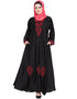 Muslim Hand embroidered Umbrella Nida Abaya Black