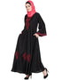 Muslim Hand embroidered Umbrella Nida Abaya Black