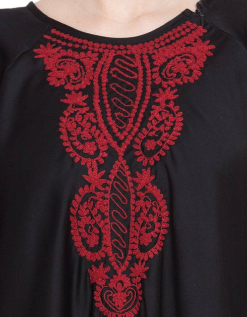Muslim Hand embroidered Umbrella Nida Abaya Black