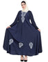 Arabic Hand embroidered Umbrella Nida Abaya Blue