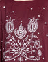 Women Thread Embroidered Nida Kaftan Maroon