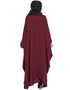 Muslimah Thread Embroidered Nida Kaftan Maroon