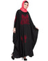 Modern Thread Embroidered Nida Kaftan Black