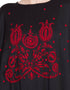 Modern Thread Embroidered Nida Kaftan Black