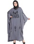 Muslim Thread Embroidered Nida Kaftan Black