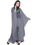 Muslim Thread Embroidered Nida Kaftan Black
