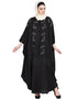 Islamic Thread Embroidered Nida Kaftan Black