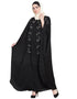 Islamic Thread Embroidered Nida Kaftan Black