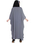 Arabic Thread Embroidered Nida Kaftan Grey