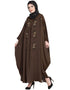 Muslimah Thread Embroidered Nida Kaftan Gold
