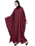 Trendy embellished patch Nida Kaftan Maroon