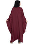 Trendy embellished patch Nida Kaftan Maroon