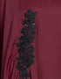 Trendy embellished patch Nida Kaftan Maroon