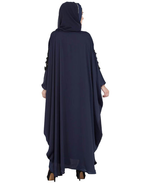Modern embellished patch Nida Kaftan Navy Blue