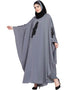 Dubai embellished patch Nida Kaftan Grey