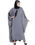 Dubai embellished patch Nida Kaftan Grey