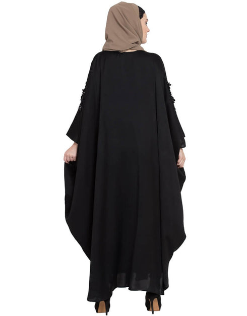 Muslim embellished patch Nida Kaftan Black Women Online shopping USA