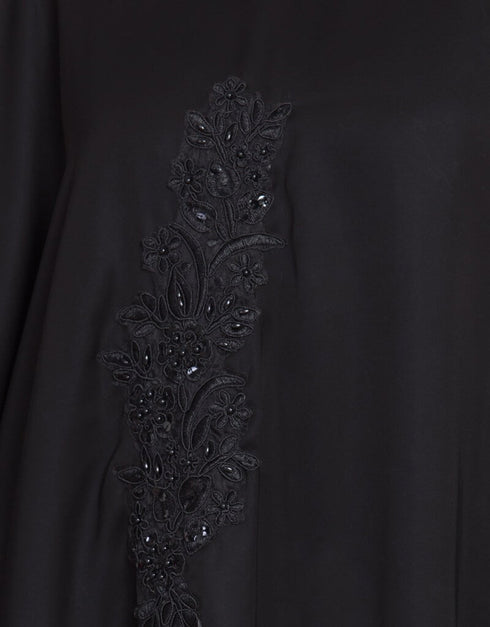 Muslim embellished patch Nida Kaftan Black Women Online shopping USA