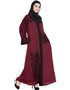 Chic Front Open embroidered Dubai Kaftan Maroon Women Online shopping USA