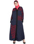 Modern Front Open embroidered Dubai Kaftan Navy Blue Women Online shopping USA