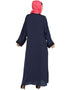 Modern Front Open embroidered Dubai Kaftan Navy Blue Women Online shopping USA