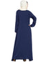 Dubai Front Embroidered Umbrella Abaya Navy Blue Women Online shopping USA