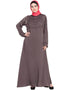 Women Hand embroidered at chest and sleeve A line Nida abaya Brown Women Online shopping USA