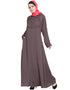 Women Hand embroidered at chest and sleeve A line Nida abaya Brown Women Online shopping USA