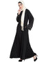 Trendy hand embroidered with Pearl at sleeve A line Nida Abaya Black Women Online shopping USA