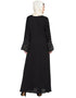 Trendy hand embroidered with Pearl at sleeve A line Nida Abaya Black Women Online shopping USA